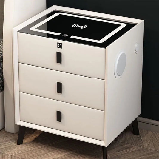 Smart Bedroom Nightstand Modern Minimalist Nordic White Bedside Table Storage Lamp Dimmable Mesitas De Noche Home Furniture